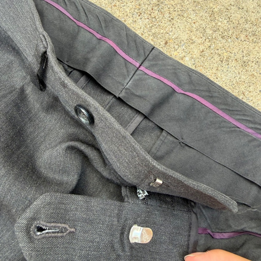 Brooks Brothers Dress Pants Mens 36 Charcoal Grey Pleated Cuffed Wool Trousers - Picture 5 of 16